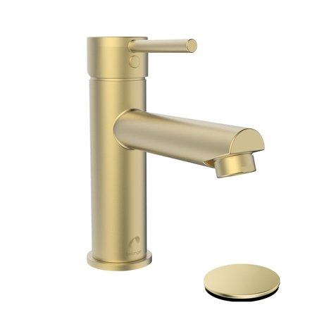 KEENEY MFG Single Handle Bathroom Faucet with Drain, Matte Gold DEL21CMG